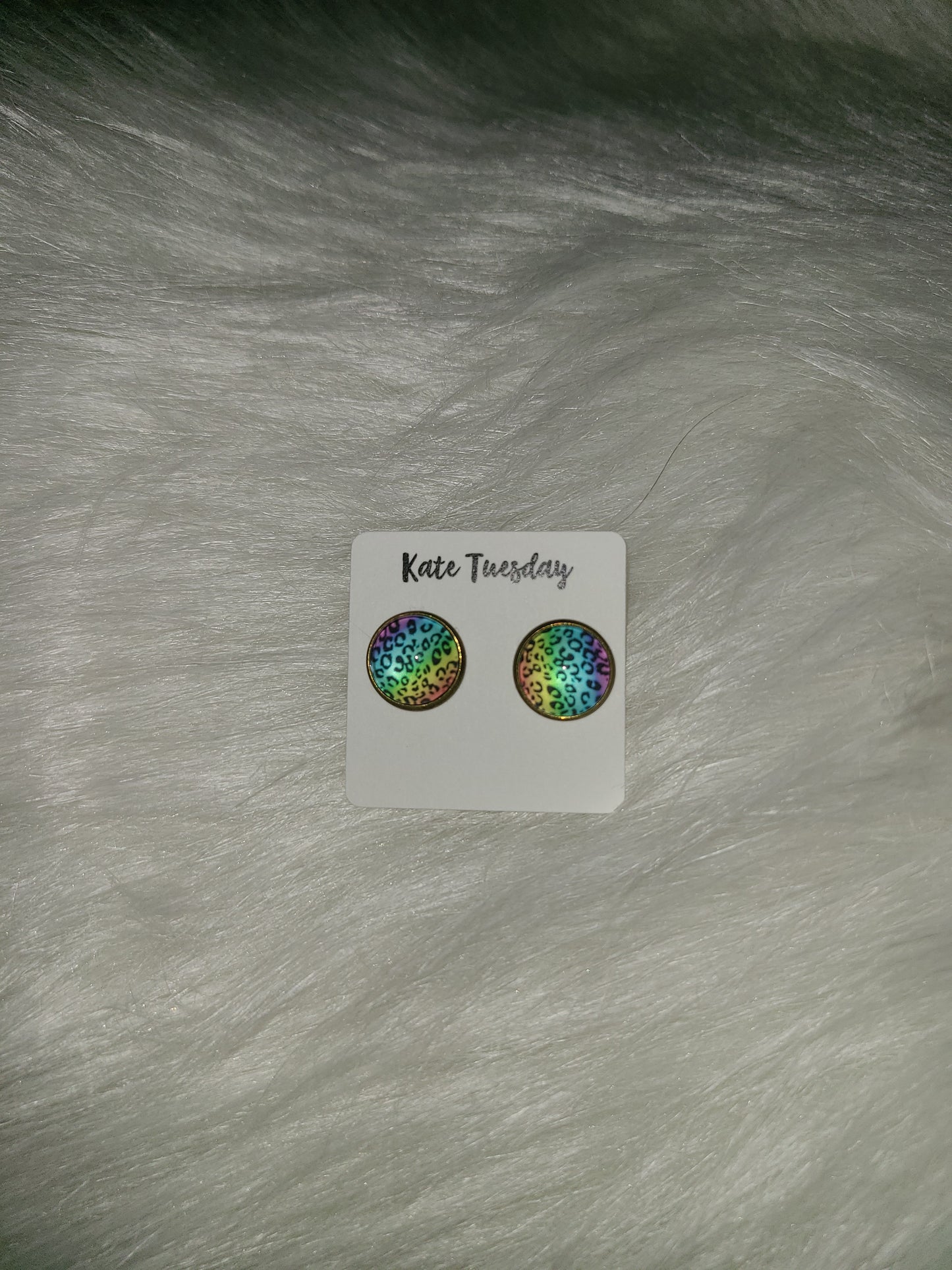 Rainbow Leopard Print Earrings