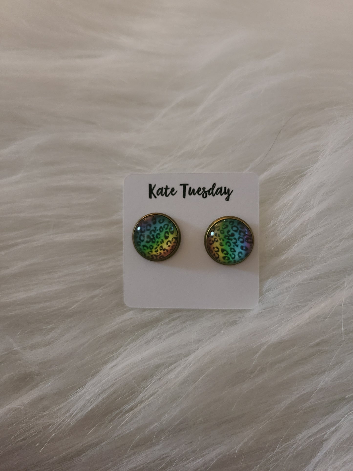 Rainbow Leopard Print Earrings